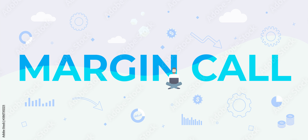Poster margin call text illustration. business and management finance concept. simple vector horizontal hea