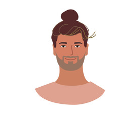 Happy Italian man in cartoon style. Avatar male profile character in cartoon style.
