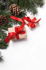 Obraz na płótnie Canvas Beautiful Christmas background with presents and decorations