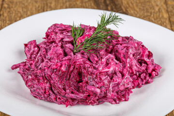 Vegetarian cuisine - Beetroot salad with mayonnaise