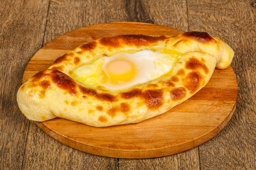 Traditional Georgian Khachapuri with cheese