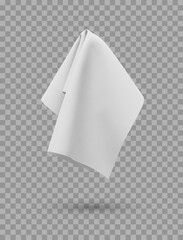 White fabric towel, handkerchief or tablecloth hanging