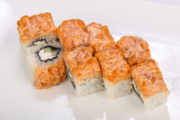 Japanese cuisine - baked roll with fish