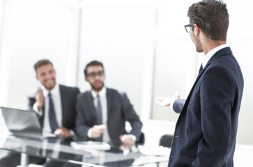 successful lawyer inviting to his office