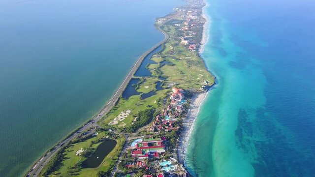 island of Varadero in quadrocopter