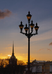 Fototapeta na wymiar Sunset in Saint Petersburg