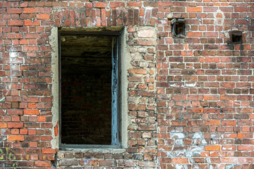 Window opening in the wall.