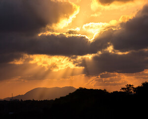 sunset in the mountains
