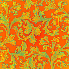 Modern colorful Floral 3d Seamless Pattern 