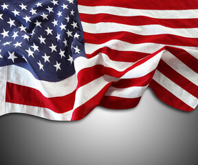 Fototapeta premium America flag on grey