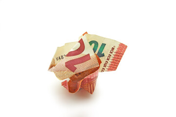 Zerknüllte 10 Euro Banknote