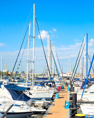 Yachts, motorboats, marina, pier, Cyprus