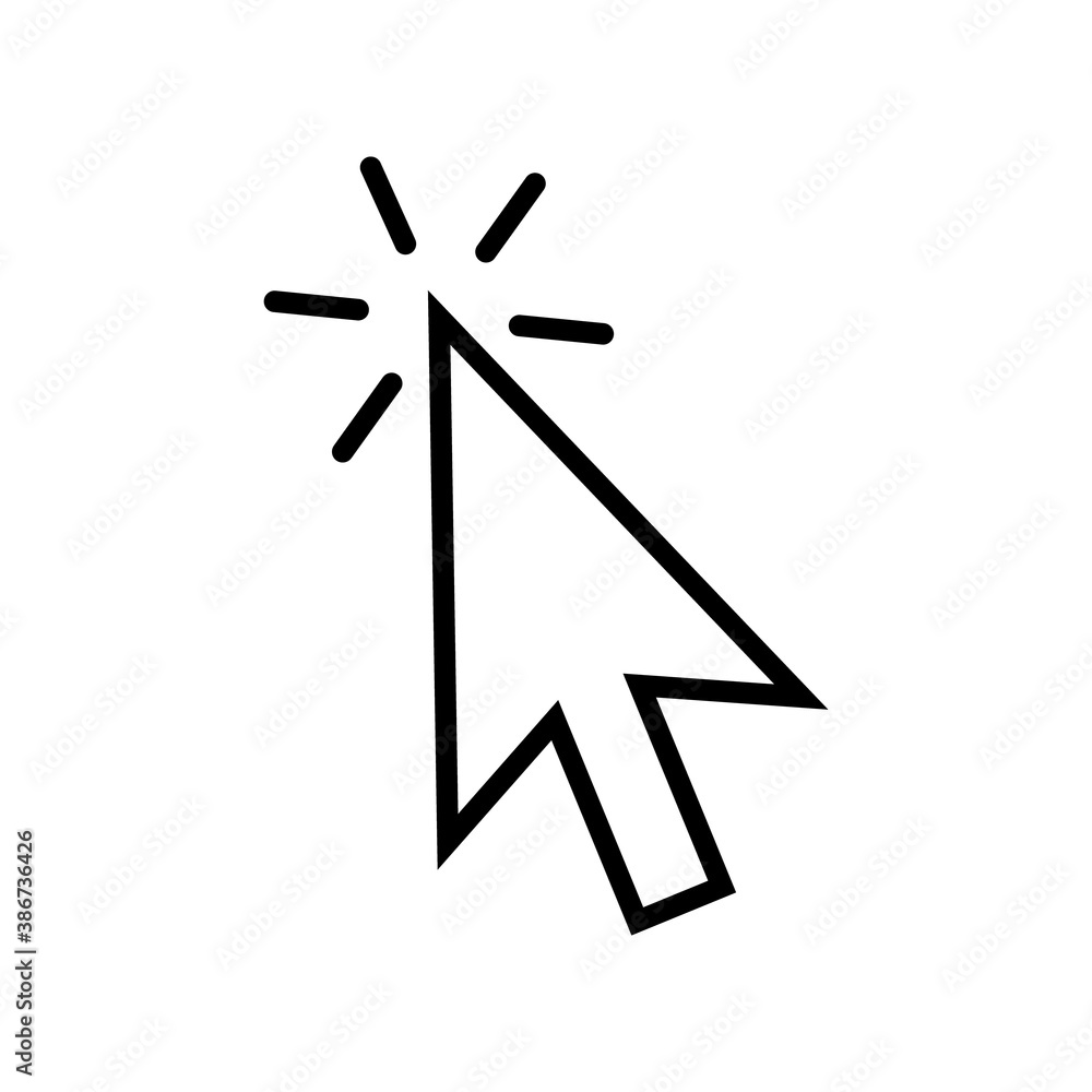 Poster computer mouse click cursor gray arrow icons. cursor icon. vector illustration.