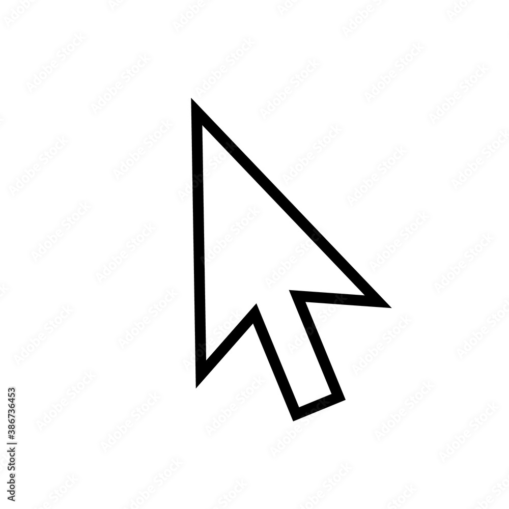 Poster computer mouse click cursor gray arrow icons. cursor icon. vector illustration.