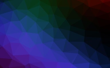 Obraz premium Dark Multicolor, Rainbow vector shining triangular background.