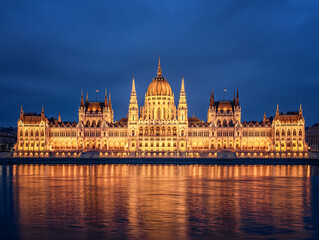 Fototapeta na wymiar Famous Hungarian Parliament in blue hour