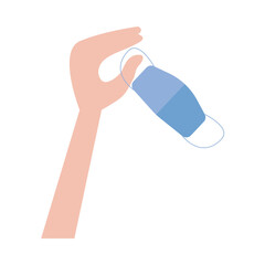 hand with medical mask icon