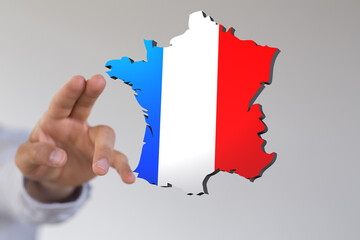 digital france map of the country 3d