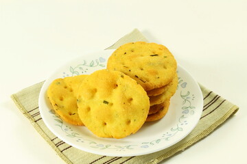 indian traditional food spicy fried methi puri or masala puri