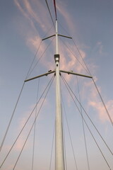 yacht mast against the sky