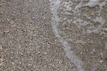 wet sand and wave at the sea's edge