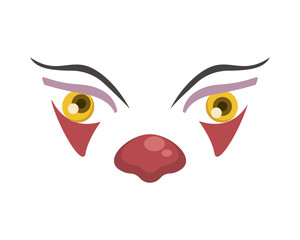 dark evil clown face halloween character