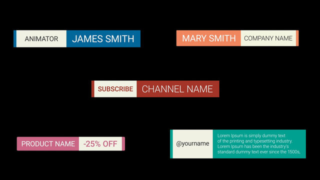 Modern and Colorful Lower Third with Sliding Text Lines