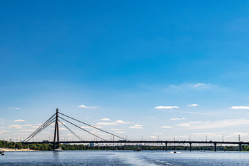 Dnipro bridge in Kyiv city
