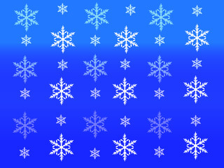 Elegant Christmas and new year eve holiday background with seamless white winter snowflakes on vibrant blue background. festive mood abstract. merry Christmas.