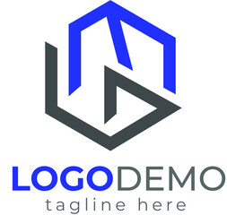 Initial GM latter geometric style logo design template .