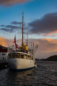 KS Norge - Sunset In The Port Of Oslo, The Capitol Of Norway