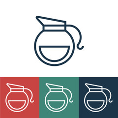 Linear vector icon with jug for coffee