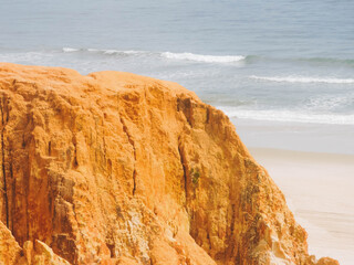 waves crashing on rocks