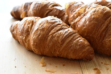Croissants french pastry.