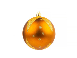 Christmas ball with pattern on white isolated background