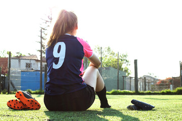 young female soccer player
