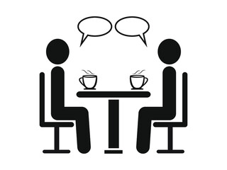 people at the table talking communication icon, vector illustration eps10