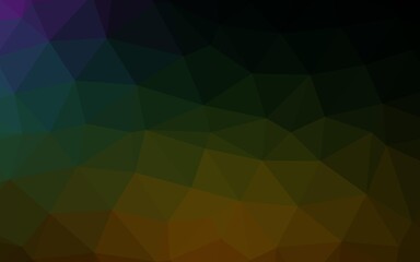 Dark Multicolor, Rainbow vector blurry triangle template.
