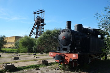 Carbonia miniera di Serbariu sulcis iglesiente Sardegna locomotiva treno