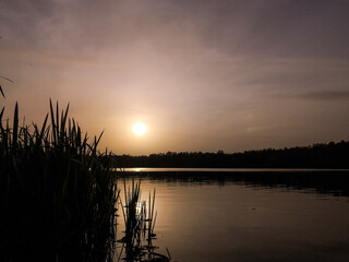 sunset on the lake