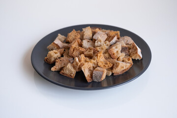 dried bread on a plate