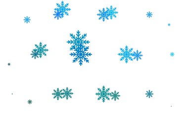 Light Blue, Green vector cover with beautiful snowflakes.