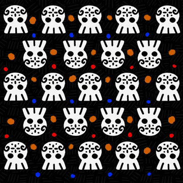 Pattern Calaveras Dia De Muertos Halloween