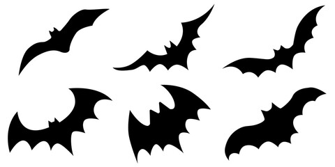 Bats set. Vector AI isolated.