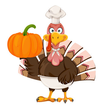 Funny cartoon character Thanksgiving Turkey bird