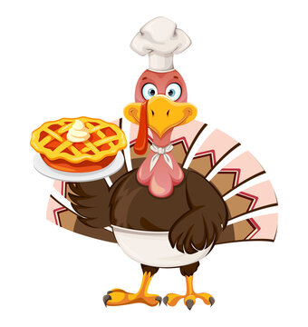 Funny cartoon character Thanksgiving Turkey bird