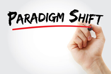 Paradigm Shift text with marker, concept background