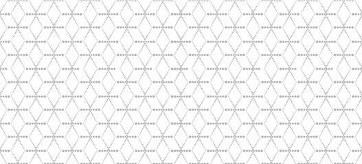Abstract geometric tile pattern. Seamless backdrop with dotted line rhombus ornament in geometric retro style