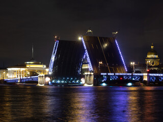 Fototapeta na wymiar palace bridge at night
