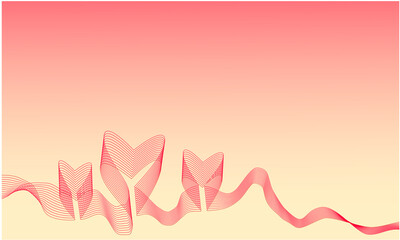 Vector congratulatory background with linear hearts.